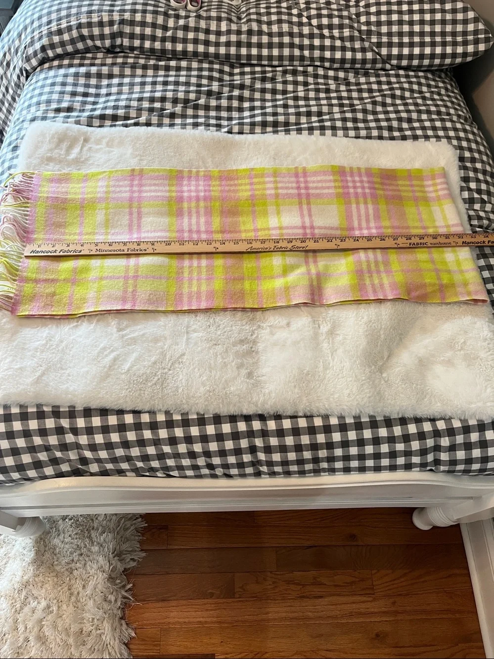 New! Anthropologie Maeve 100% Plaid Wool Cashmere Scarf 65”X13” NWT